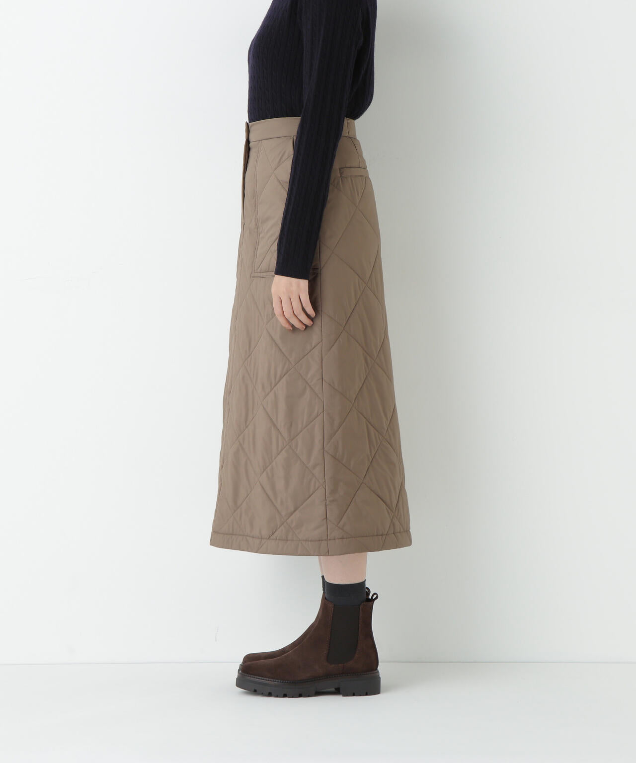 キルティングベイカーAラインスカート