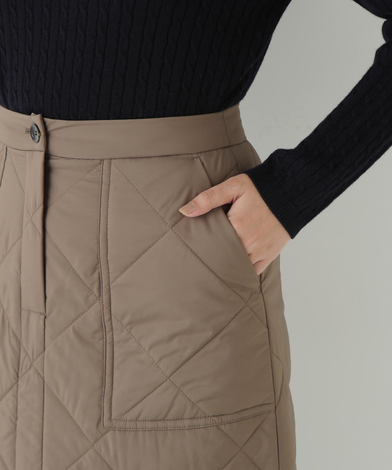 キルティングベイカーAラインスカート