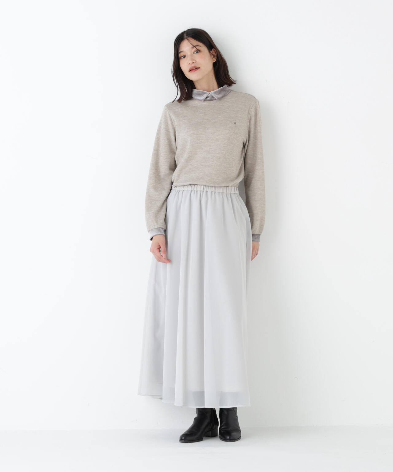 オーガンジートリコットギャザースカート