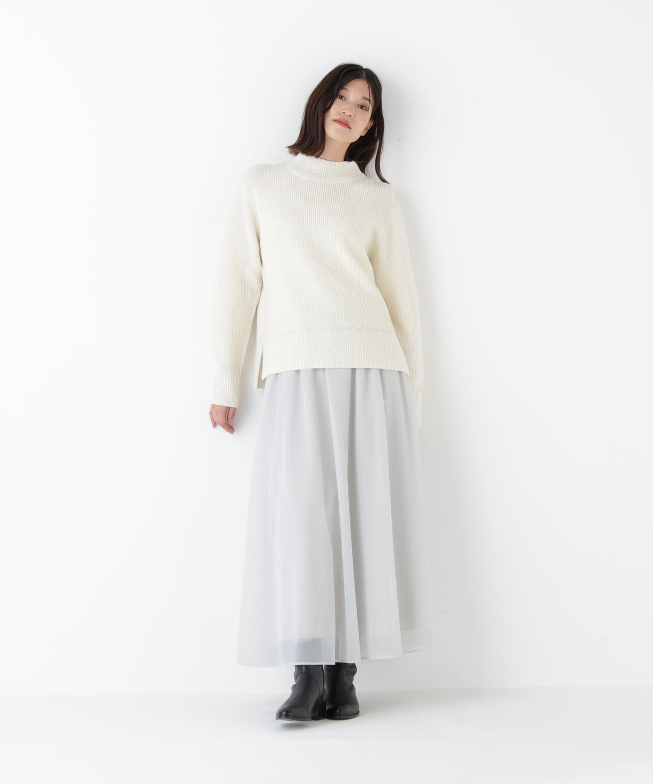 オーガンジートリコットギャザースカート