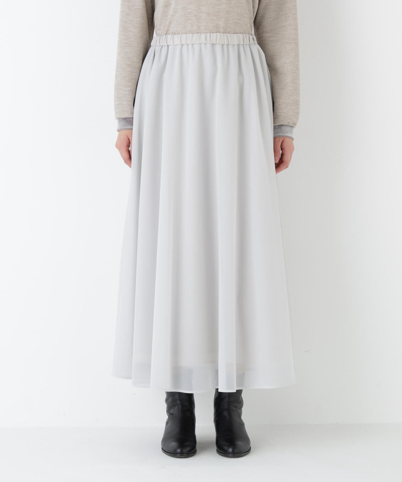 オーガンジートリコットギャザースカート