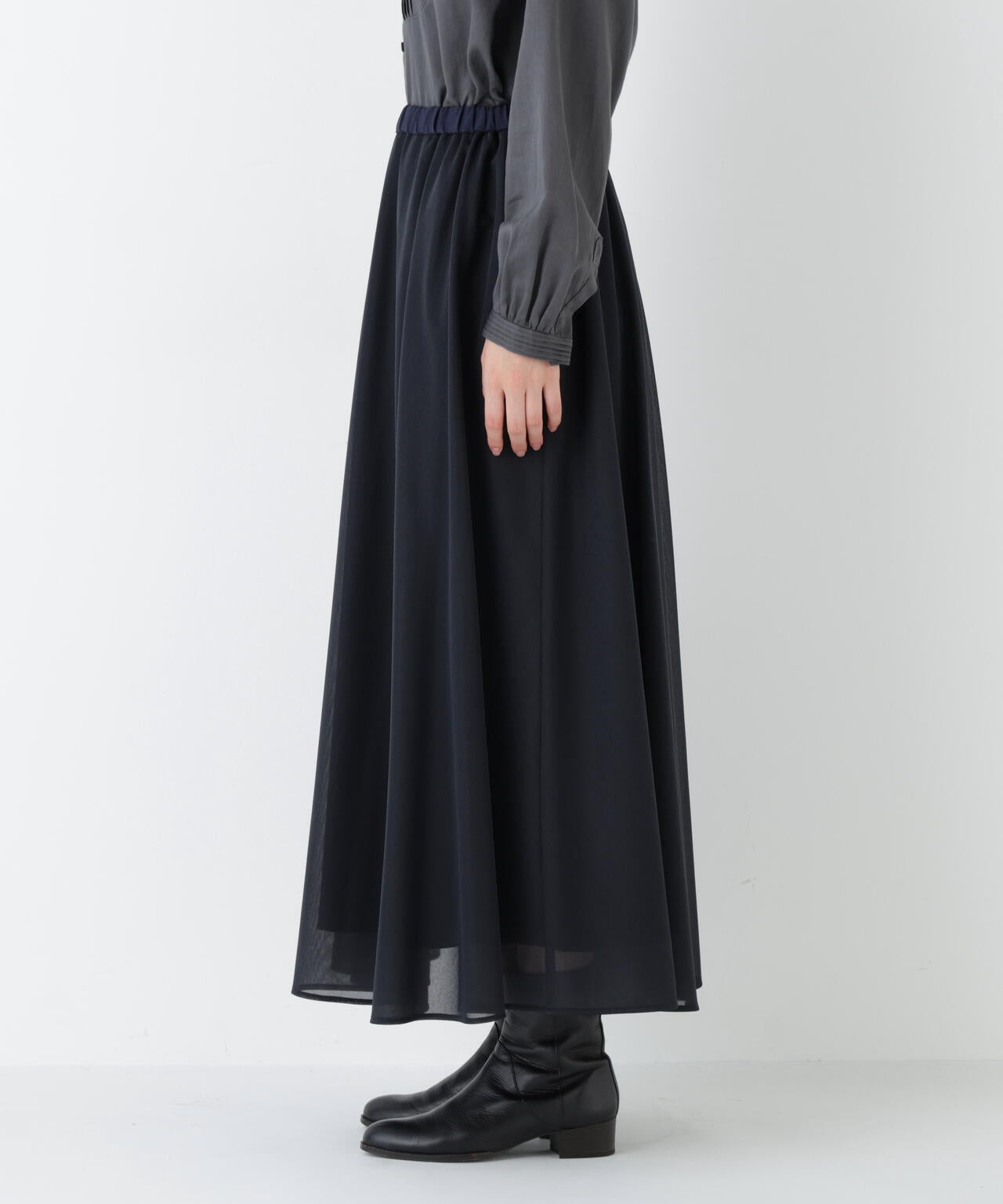 オーガンジートリコットギャザースカート