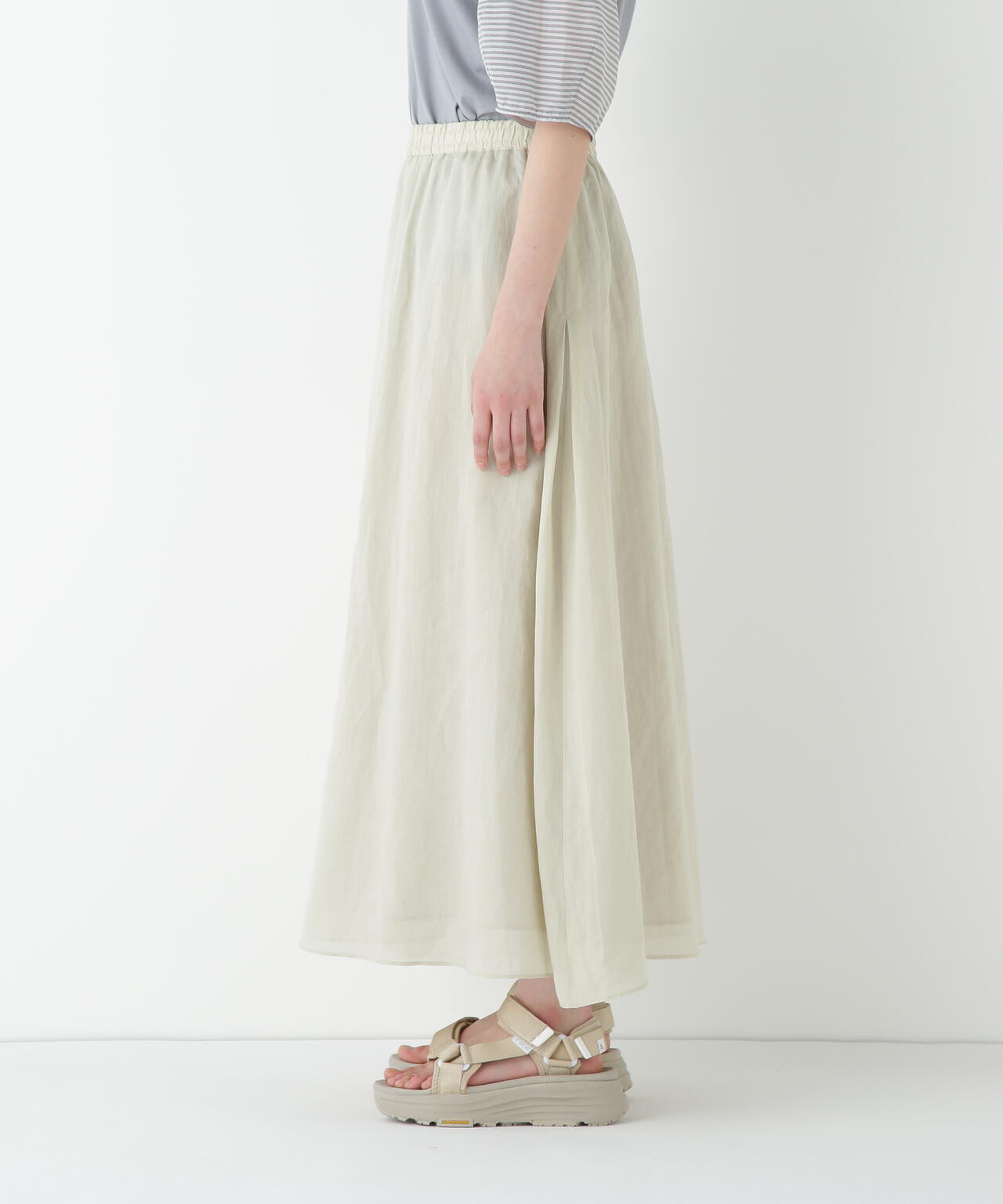 ラミーサイドボックスタックギャザースカート