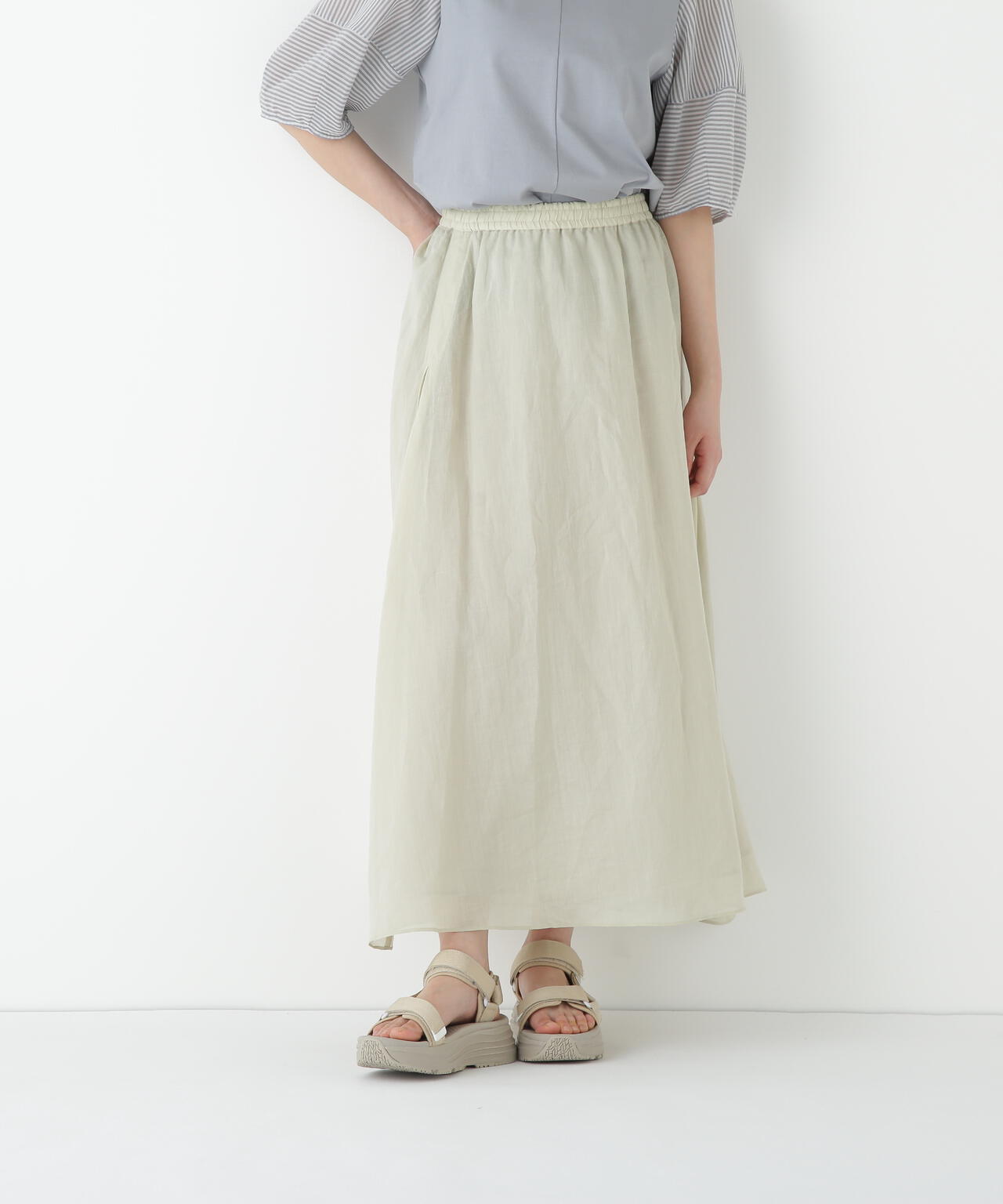 ラミーサイドボックスタックギャザースカート