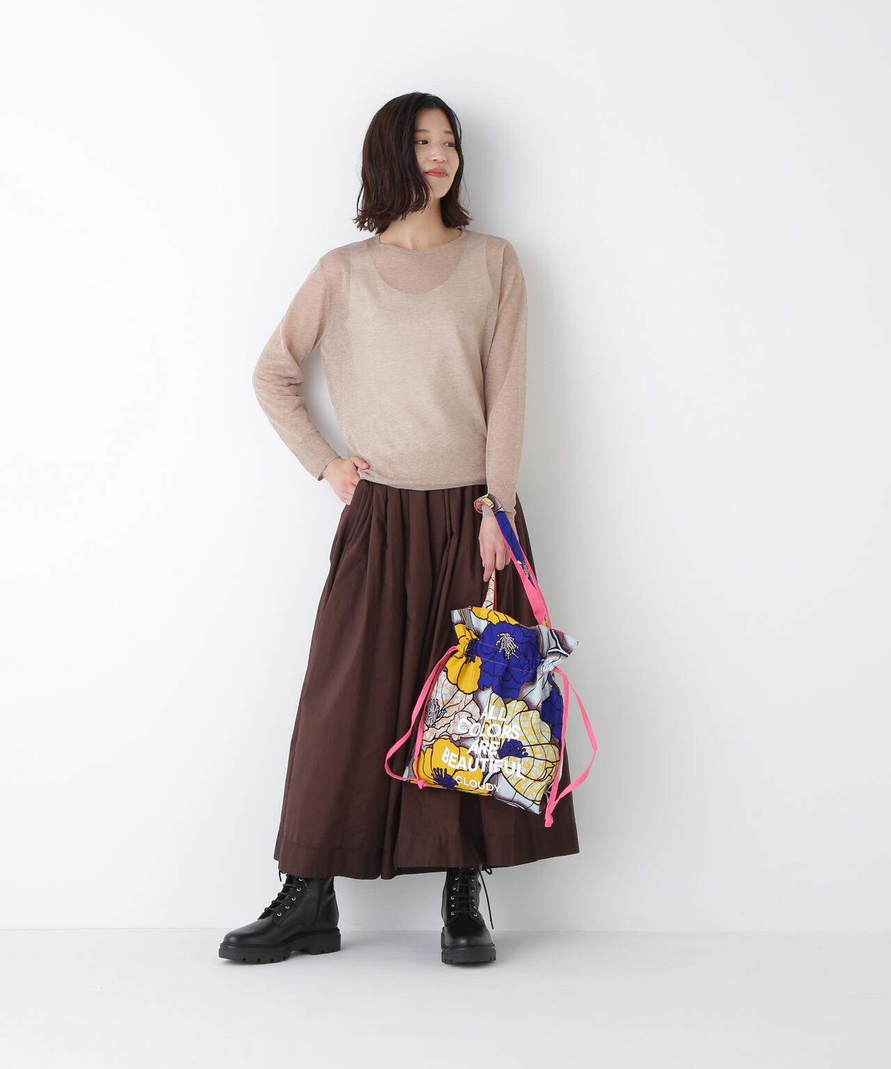 コットンローンギャザースカート