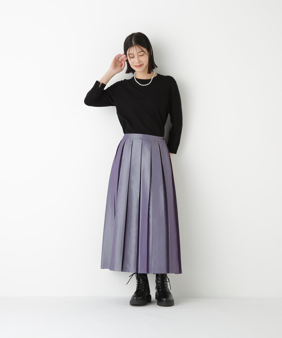 ボックスプリーツAラインスカート