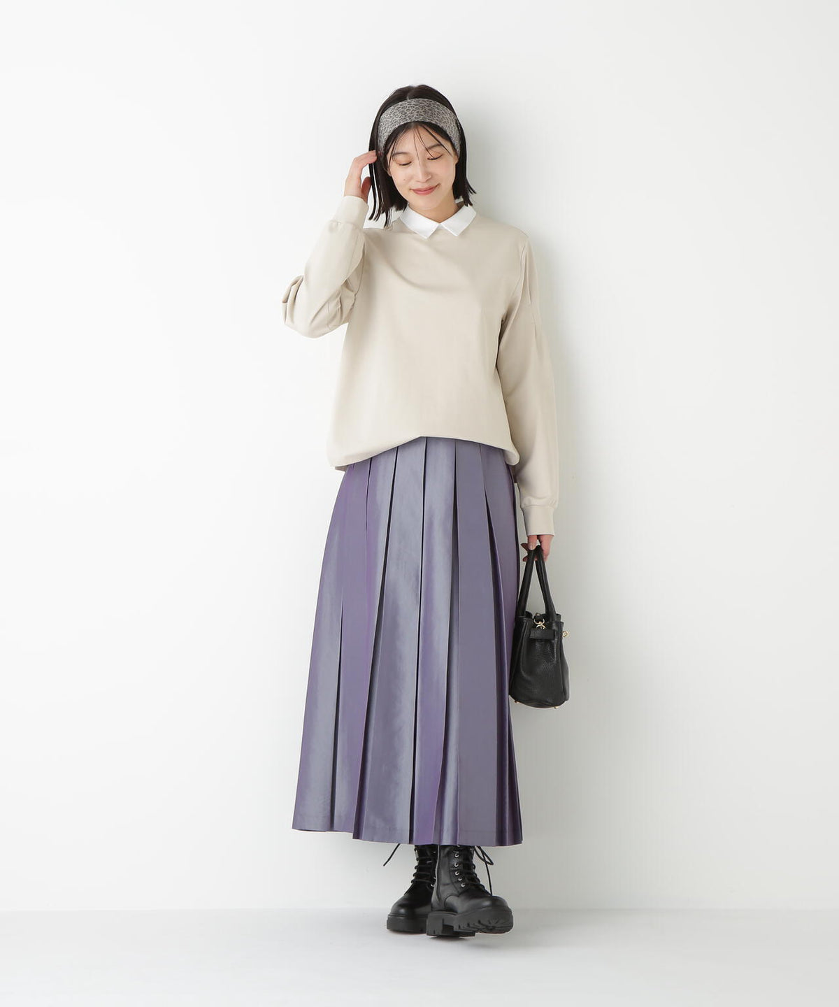 ボックスプリーツAラインスカート