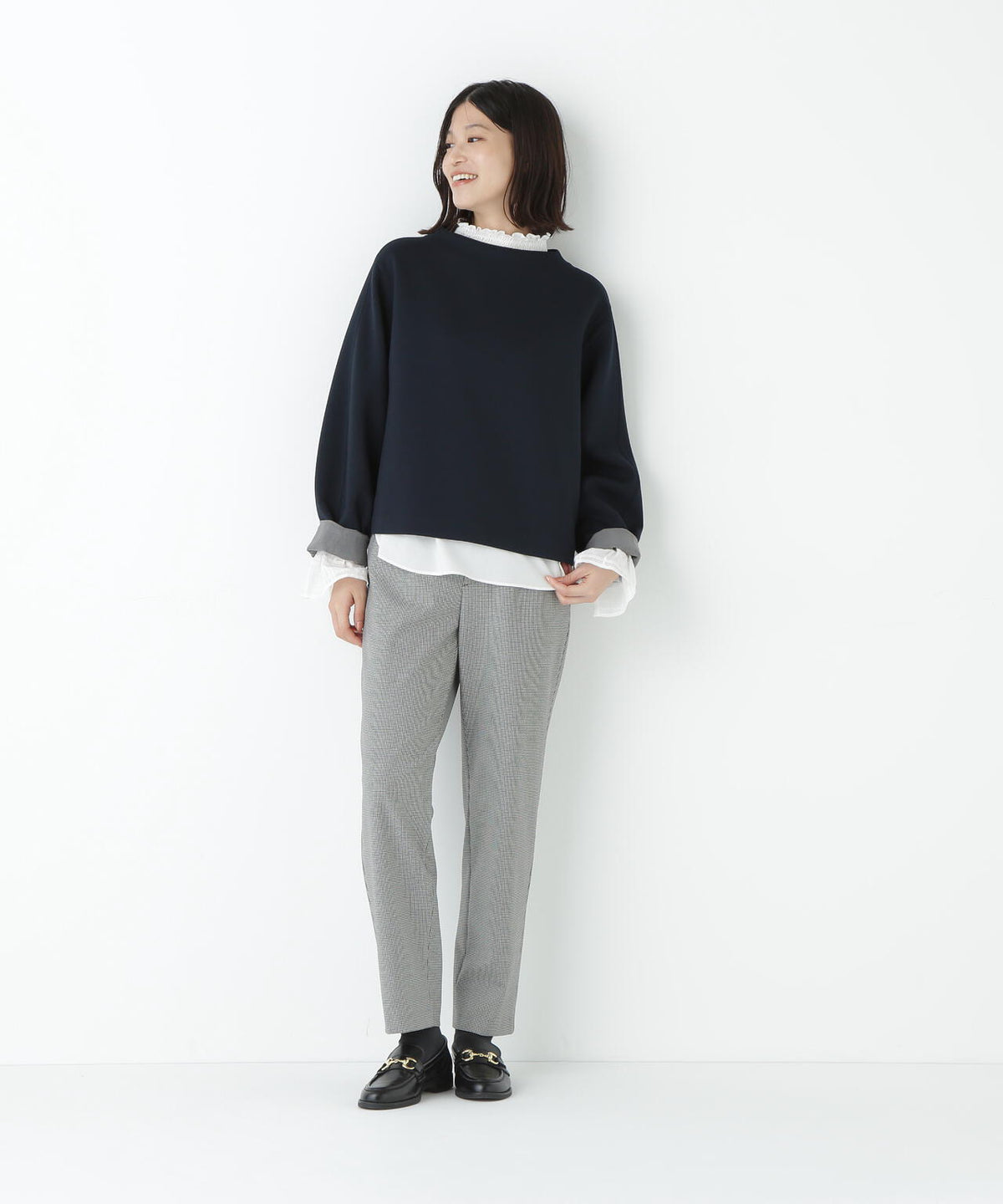 ≪ウォーム素材≫裏起毛ストレートパンツ
