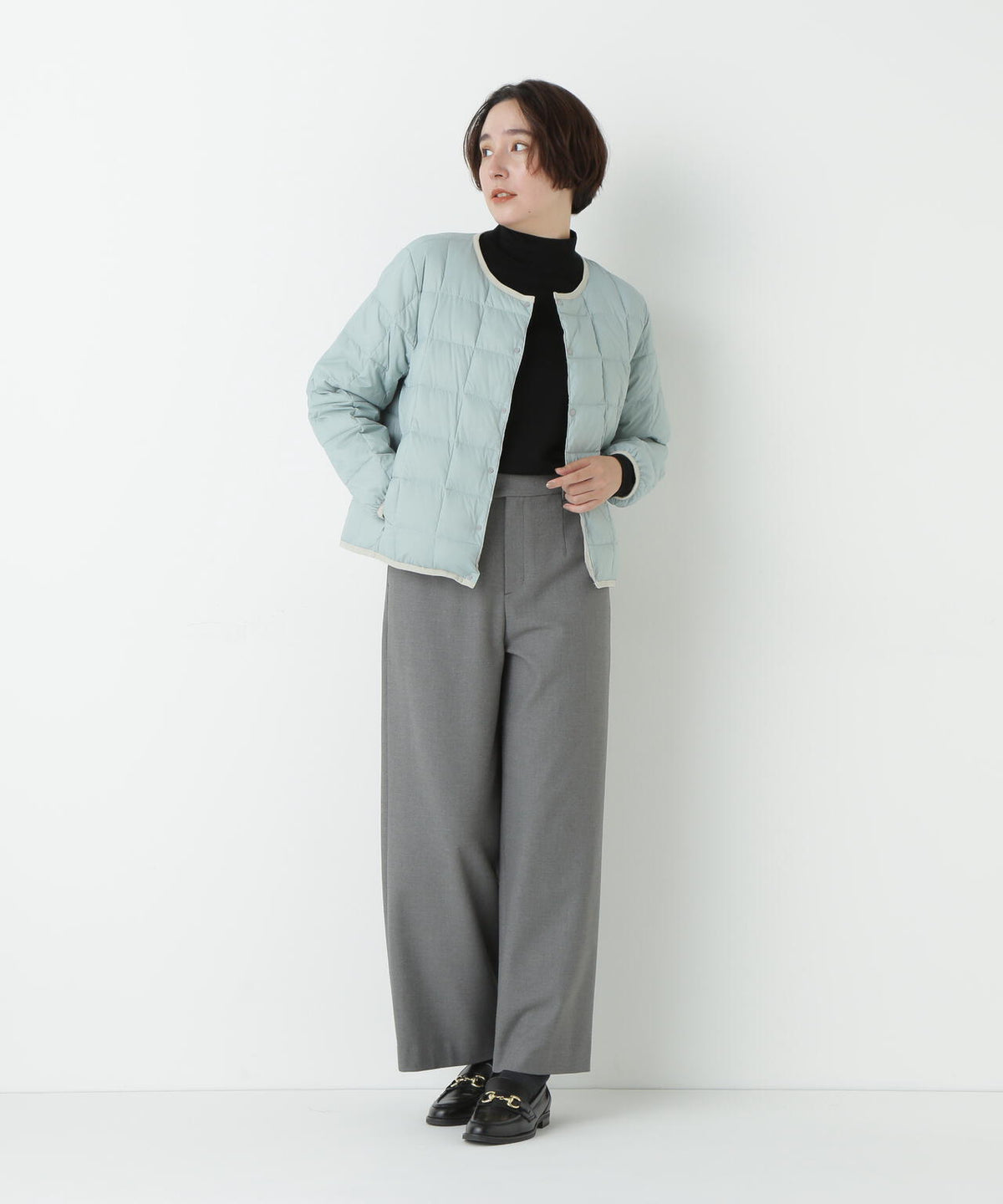 ≪ウォーム素材≫裏起毛セミワイドパンツ