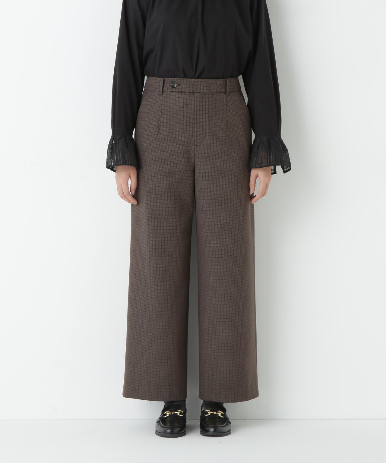 ≪ウォーム素材≫裏起毛セミワイドパンツ