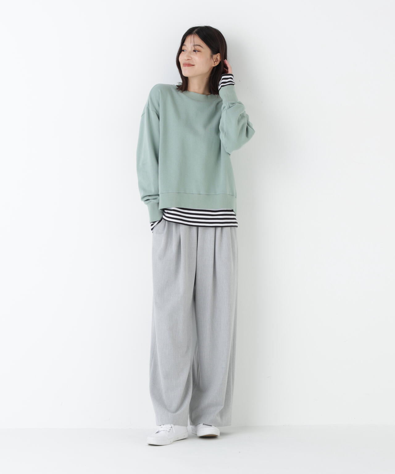 ≪ウォーム素材 / 洗える≫裏起毛イージーワイドパンツ