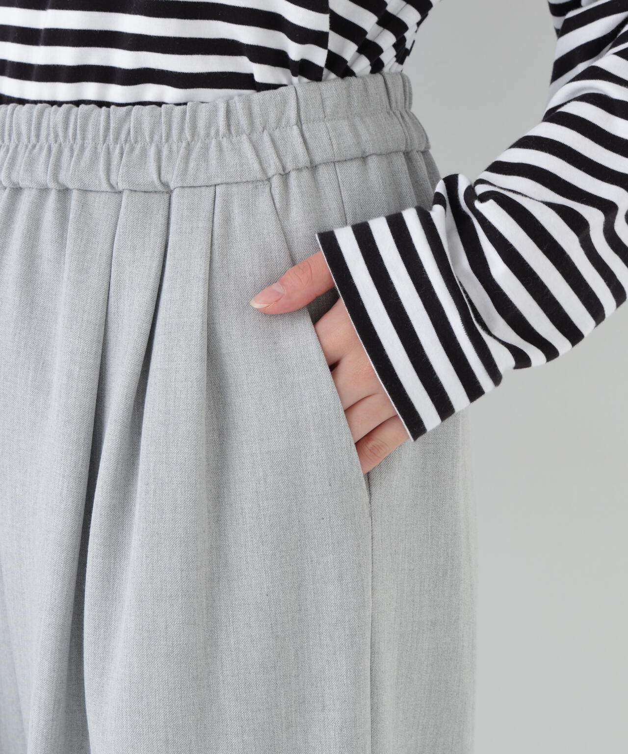 ≪ウォーム素材 / 洗える≫裏起毛イージーワイドパンツ