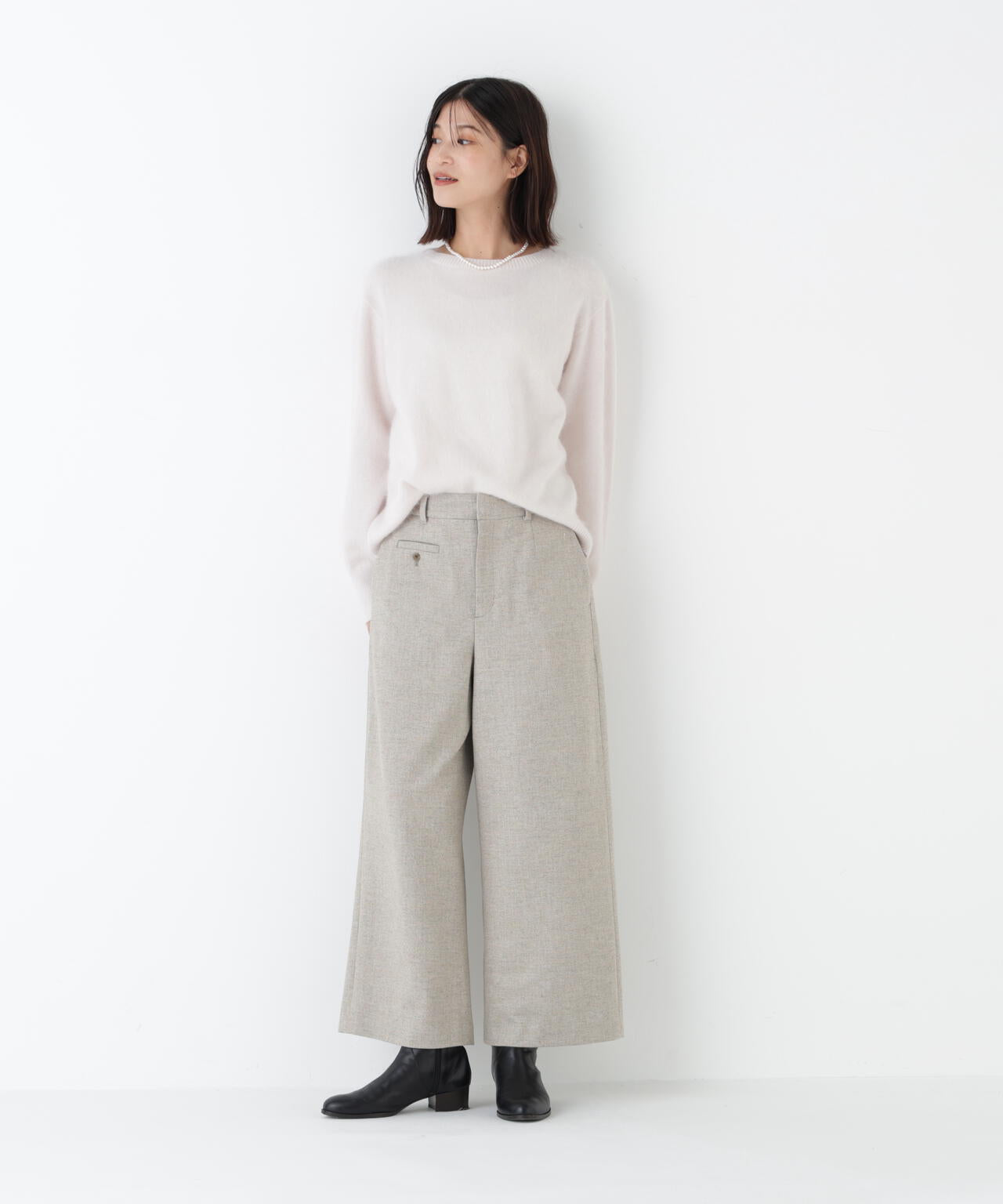 ≪洗える≫ツィードツイルガウチョパンツ