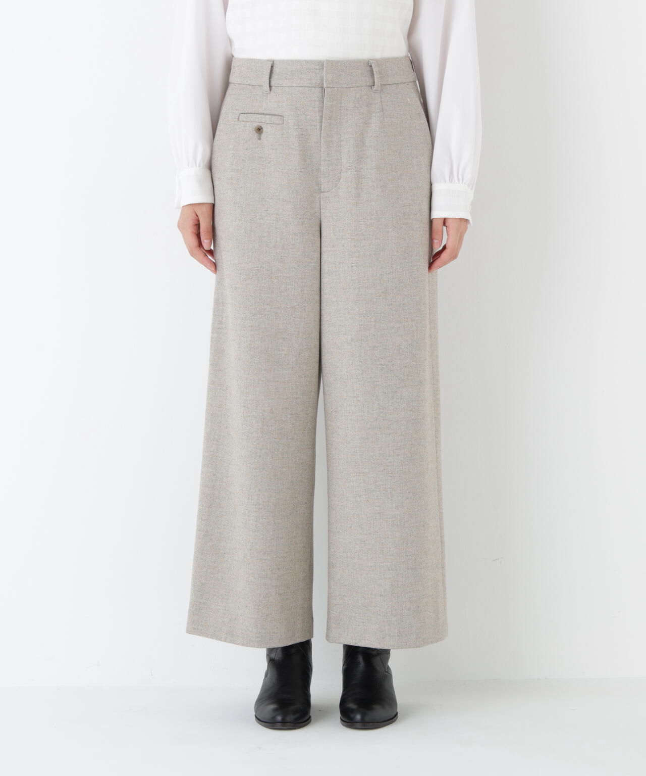 ≪洗える≫ツィードツイルガウチョパンツ