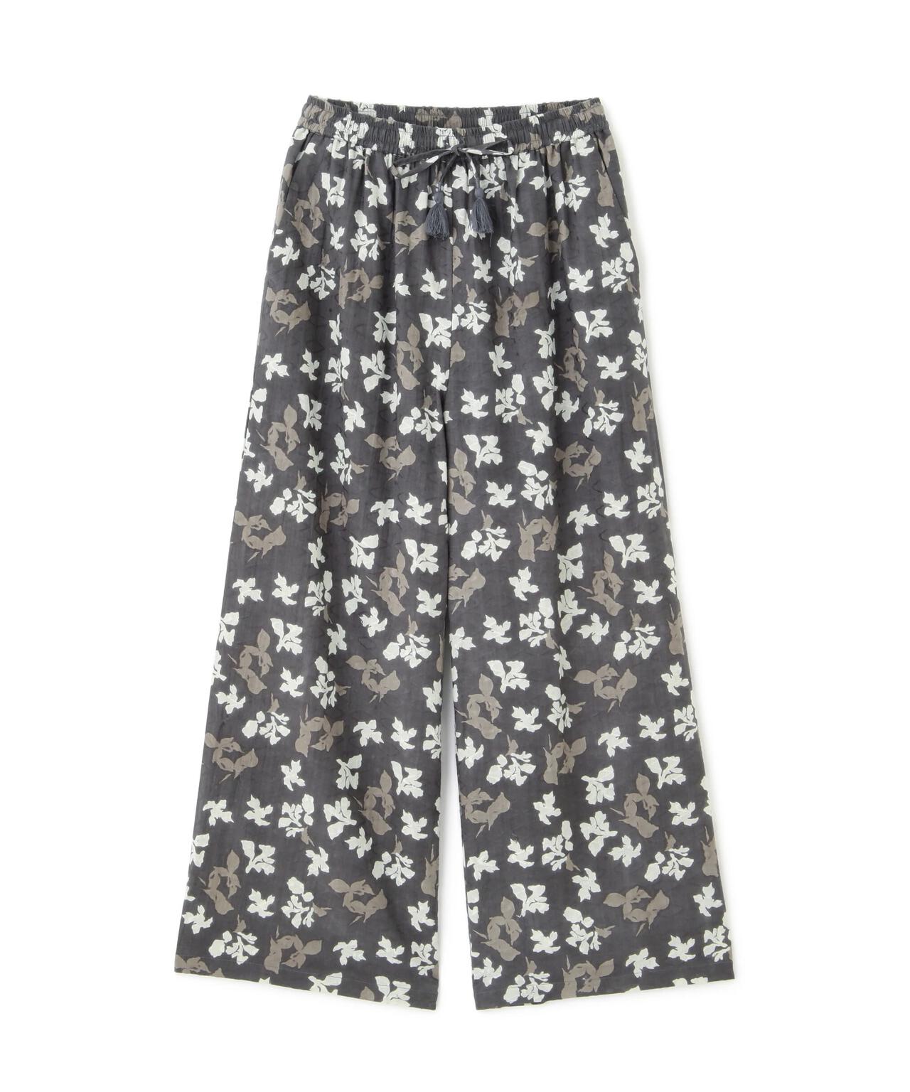 インドドビーリーフプリントイージーセミワイドパンツ