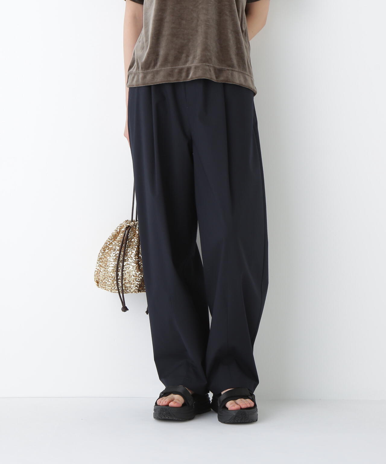 TR×TCポプリンストレッチイージーカーブパンツ