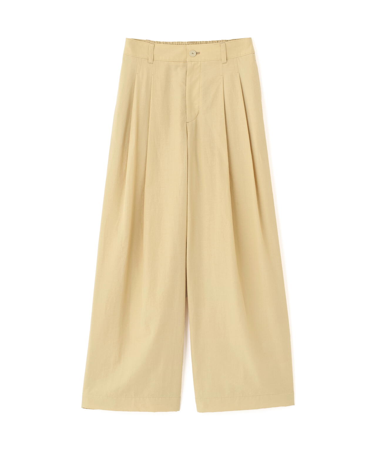 綿ナイロンタッサータックワイドパンツ