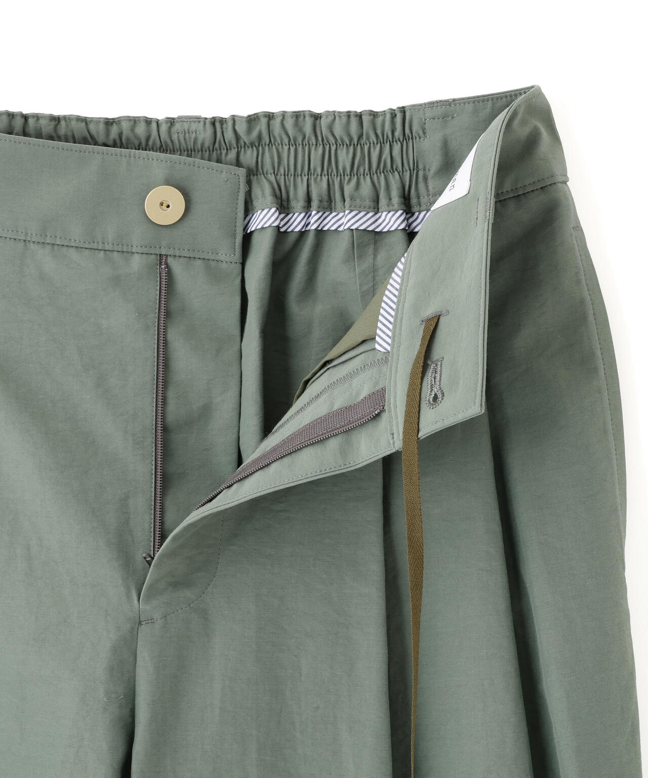 綿ナイロンタッサータックワイドパンツ