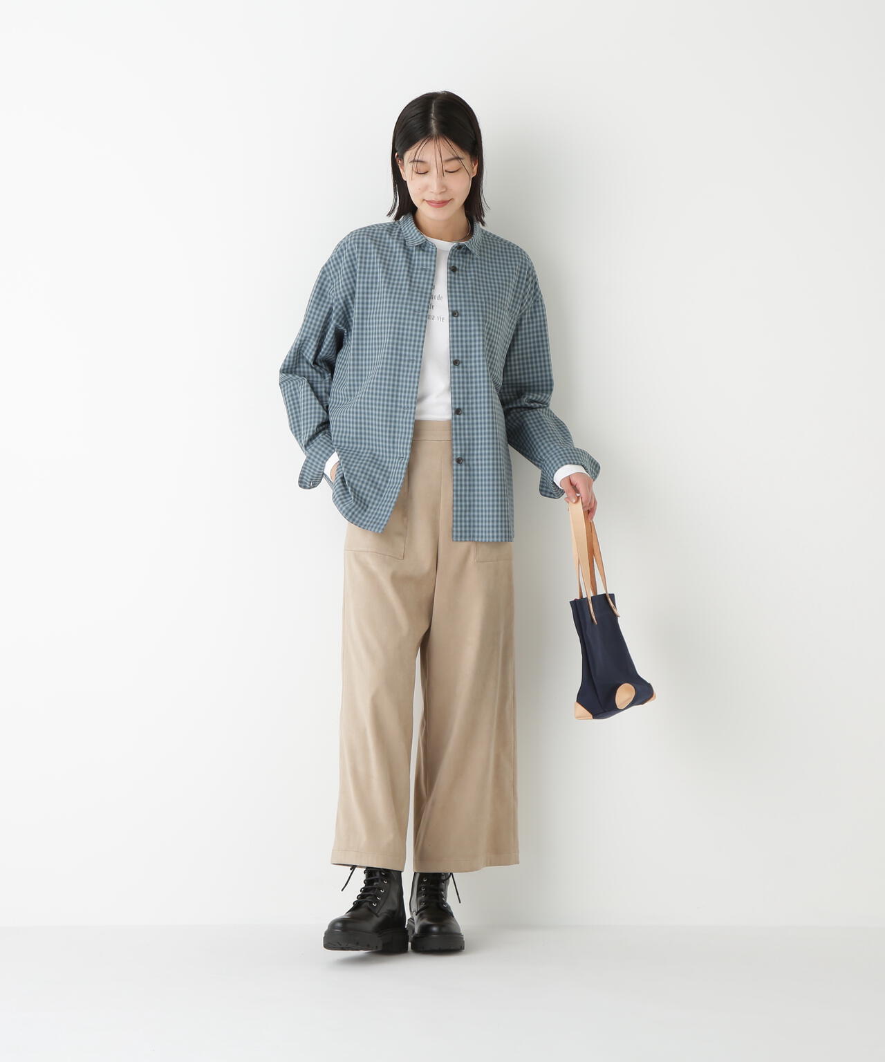 ストレッチスェードベイカーガウチョパンツ