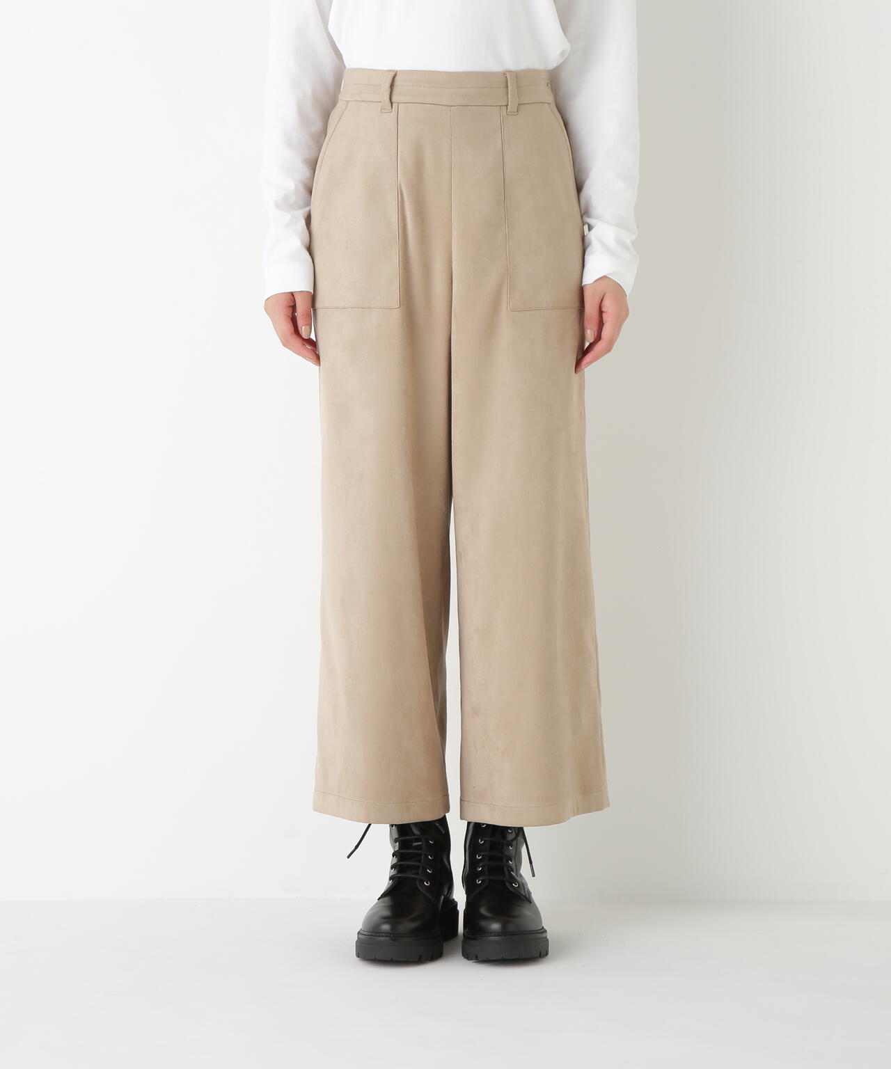 ストレッチスェードベイカーガウチョパンツ