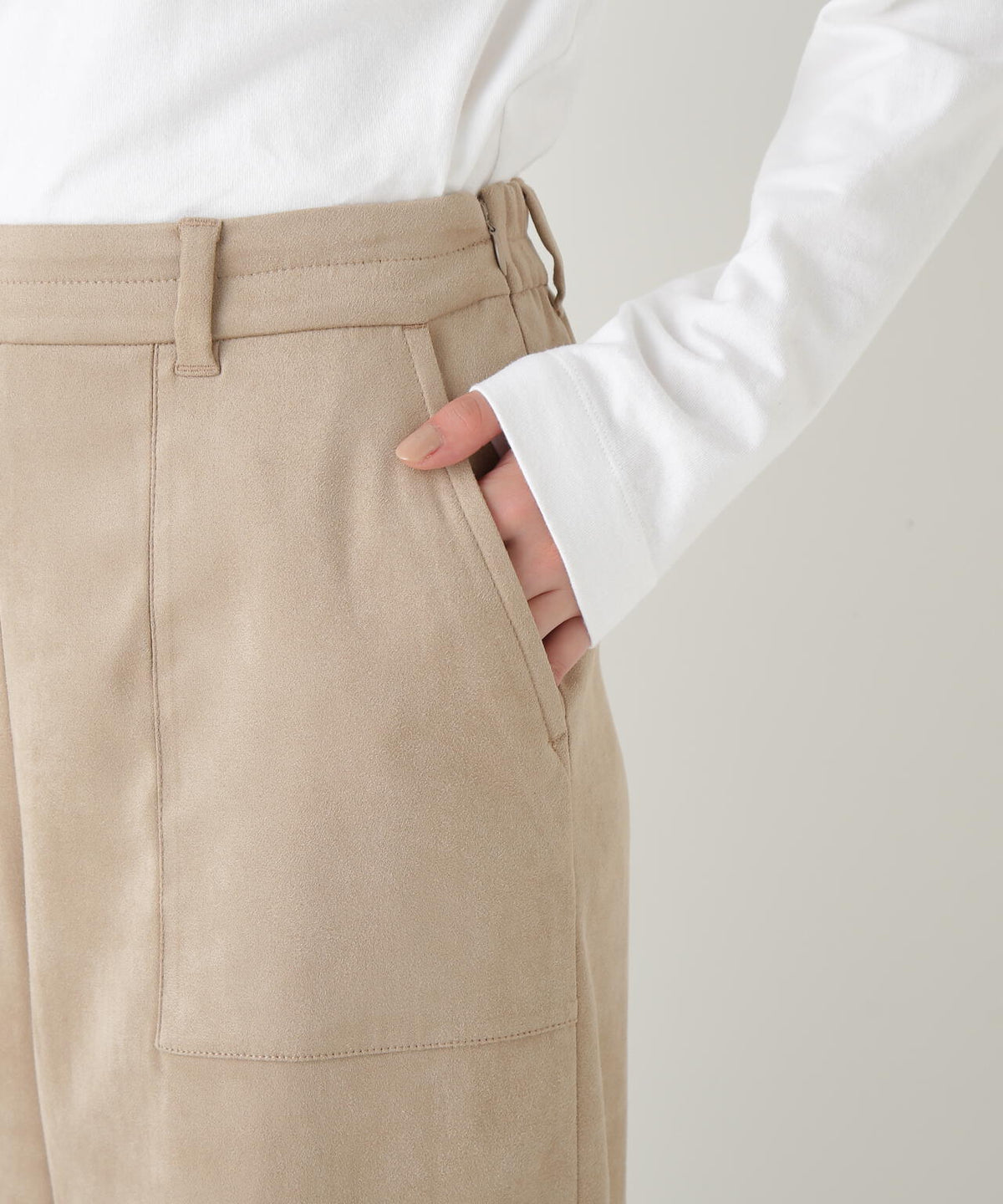 ストレッチスェードベイカーガウチョパンツ