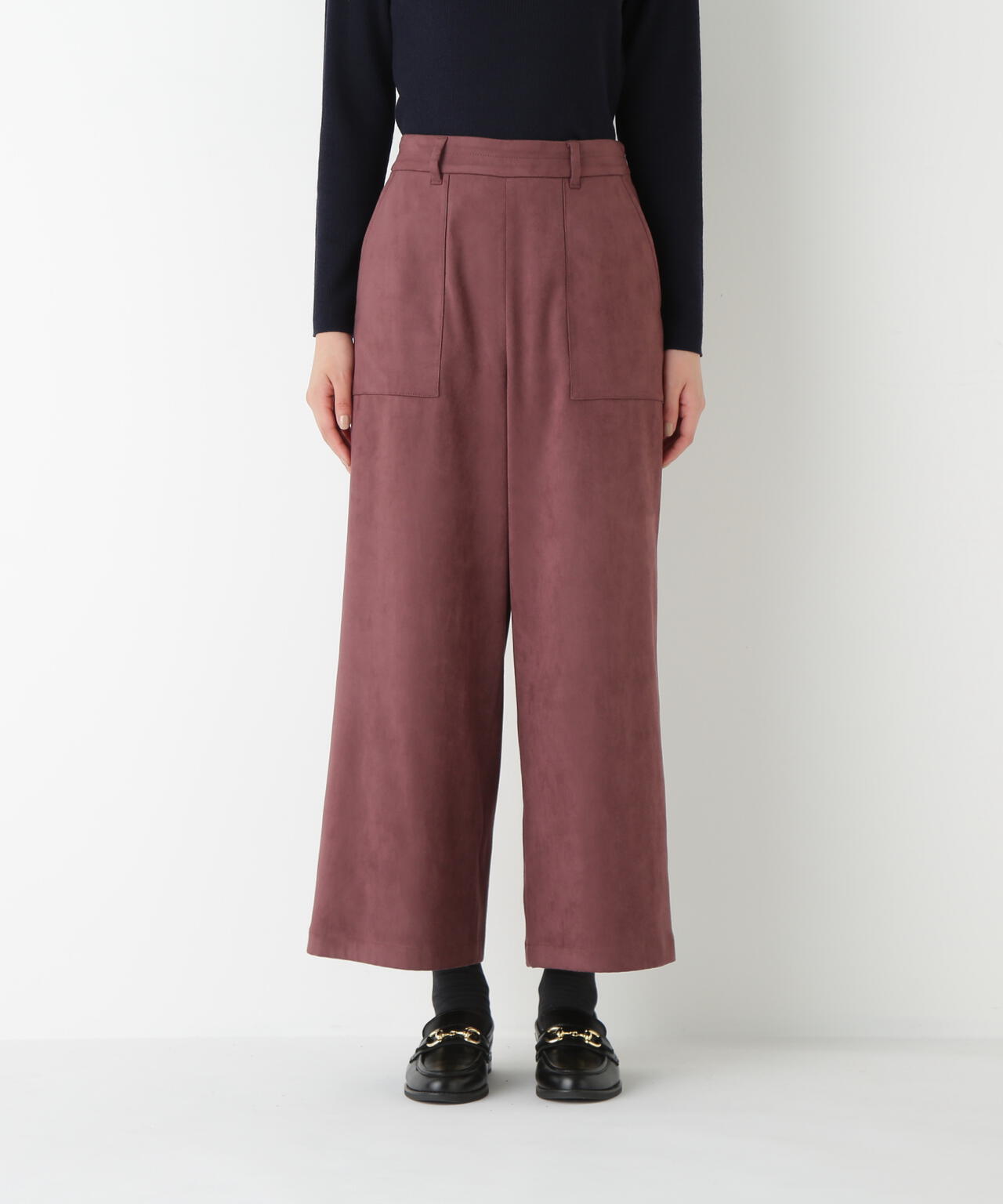 ストレッチスェードベイカーガウチョパンツ