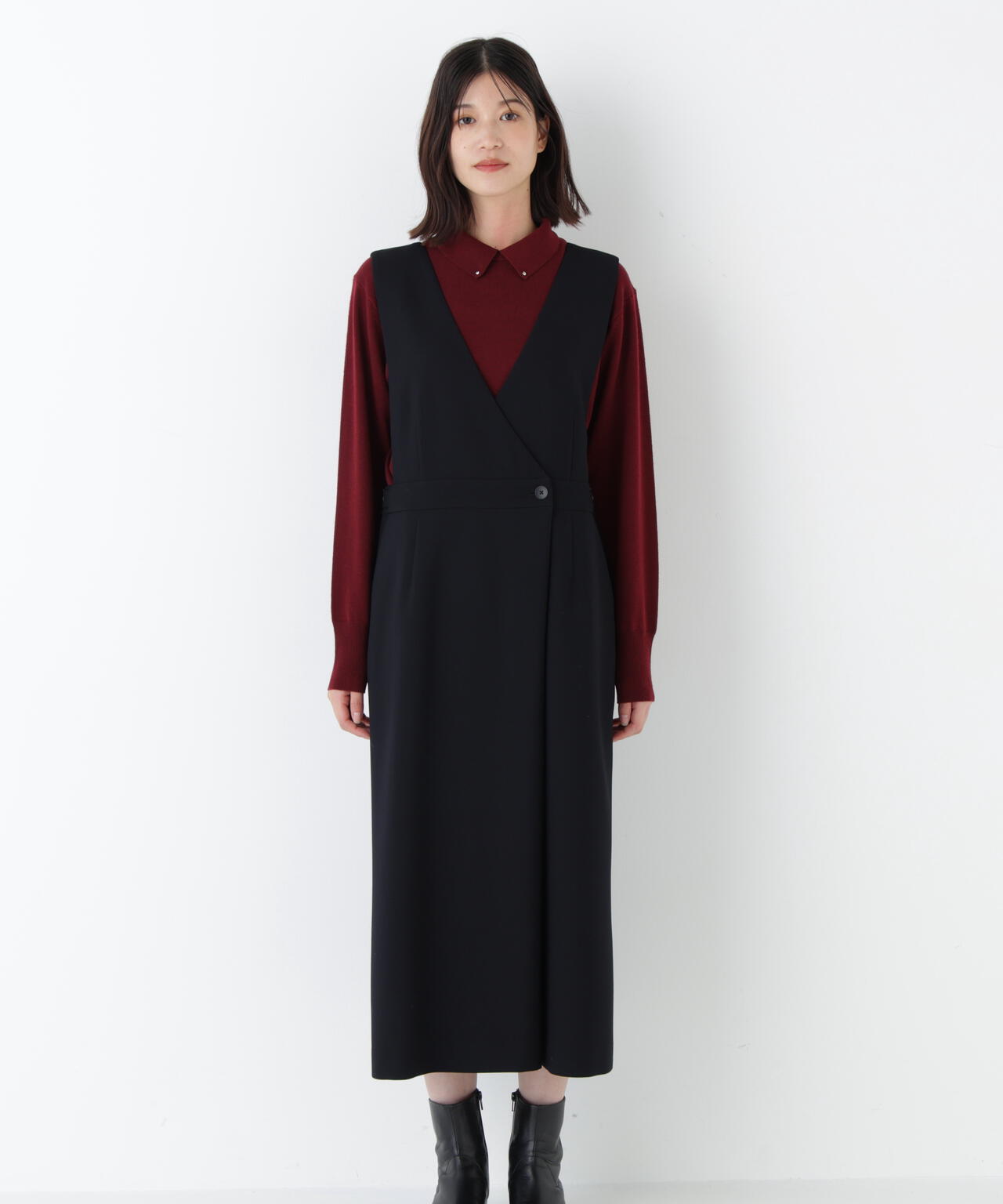 ≪洗える≫TRダブルクロス ジャンパースカート