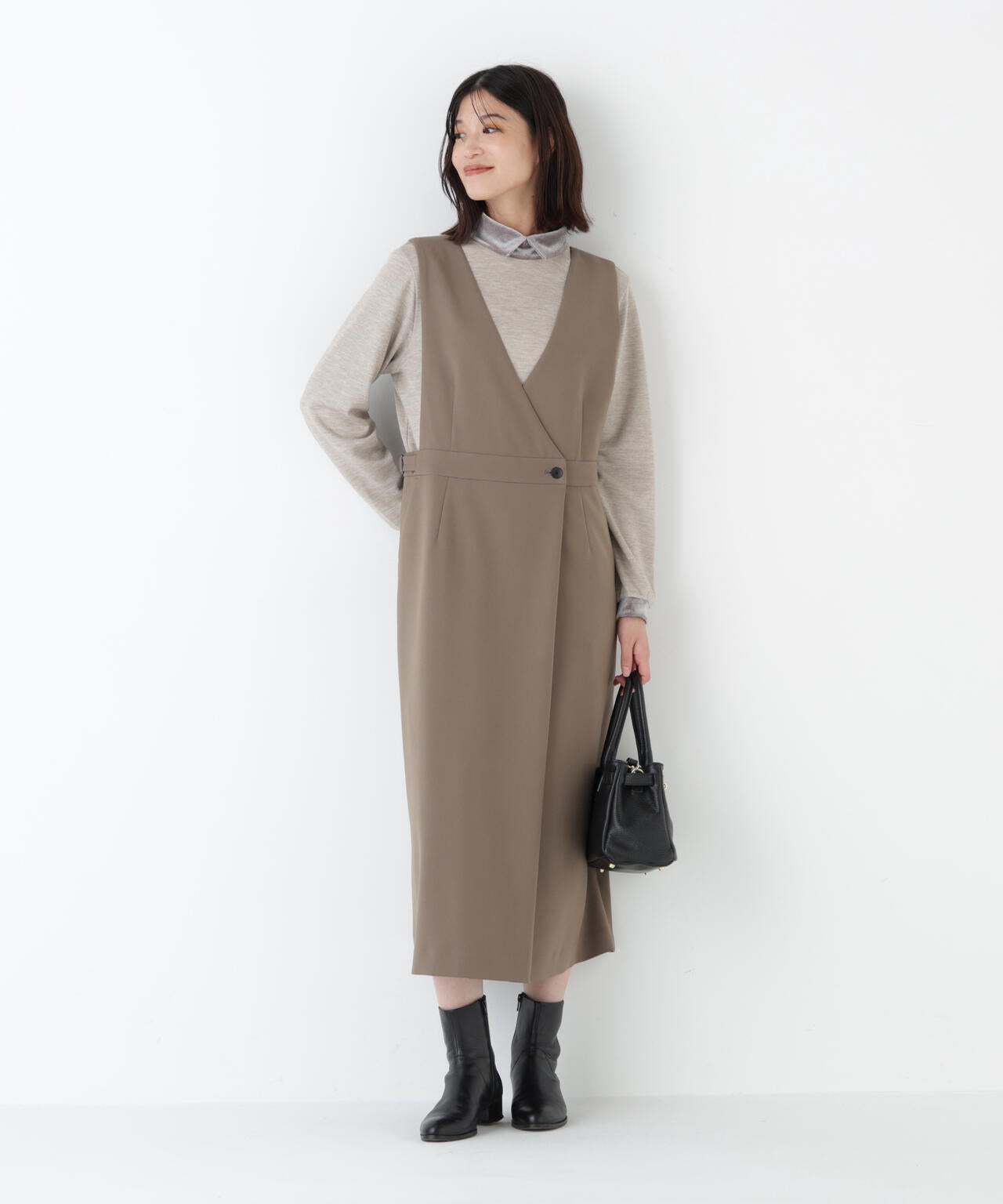 ≪洗える≫TRダブルクロス ジャンパースカート