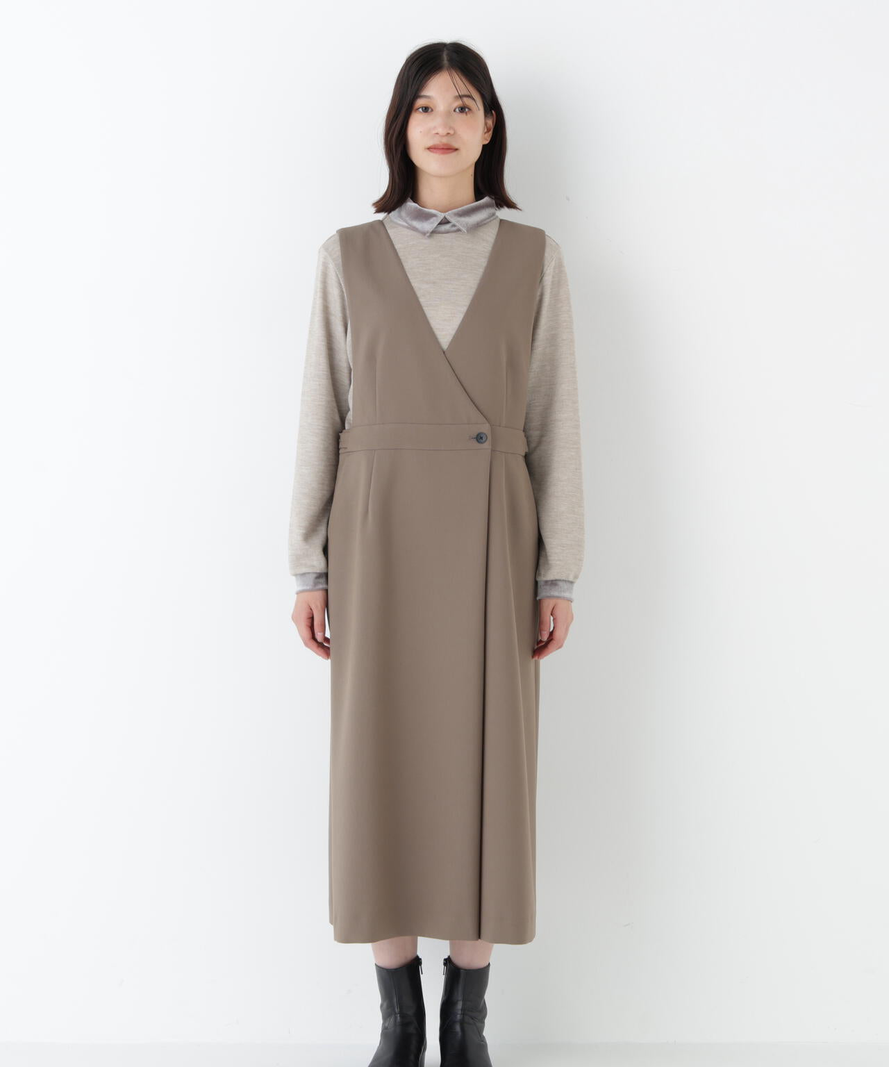 ≪洗える≫TRダブルクロス ジャンパースカート