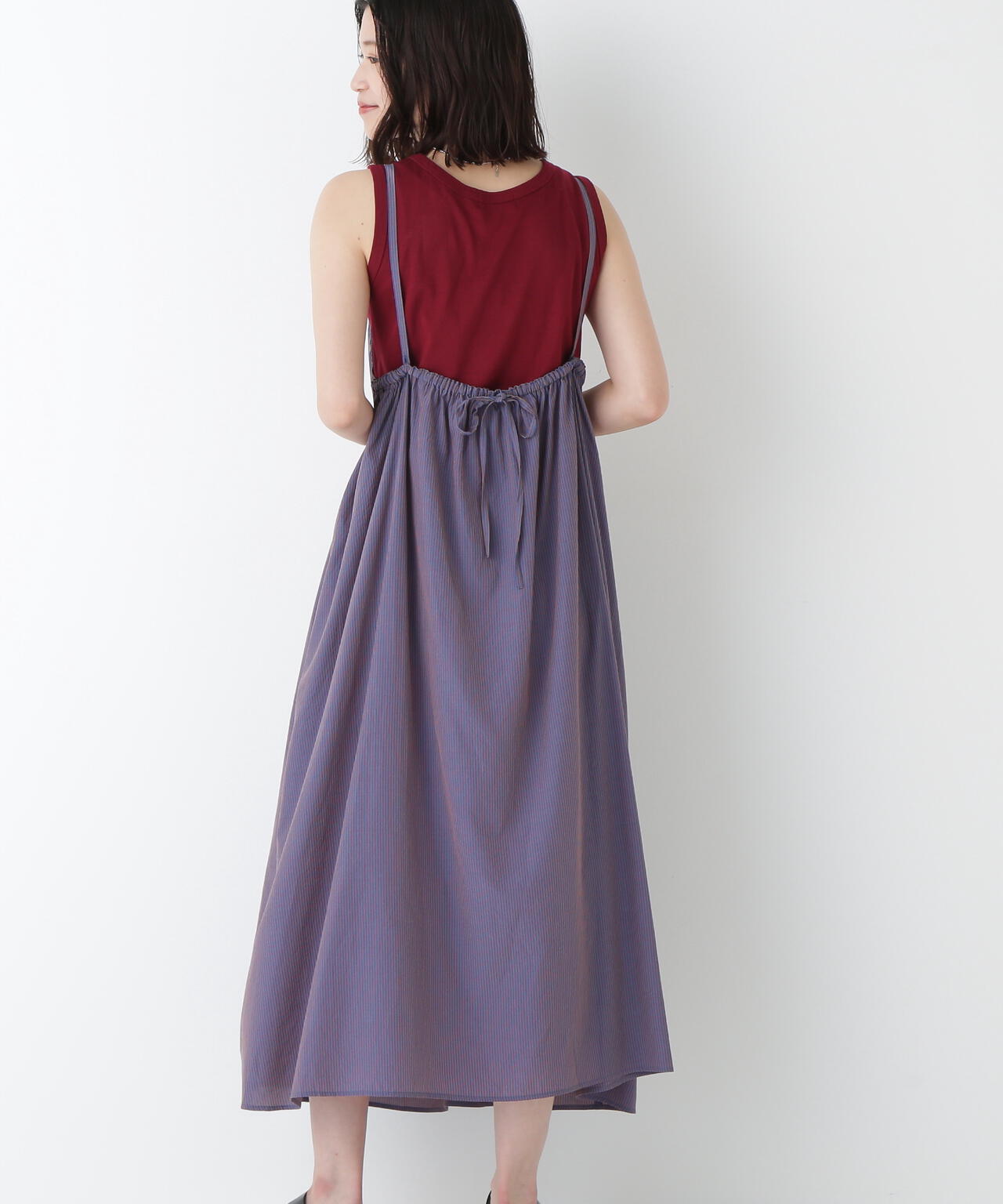 ストライプローンキャミソールワンピース