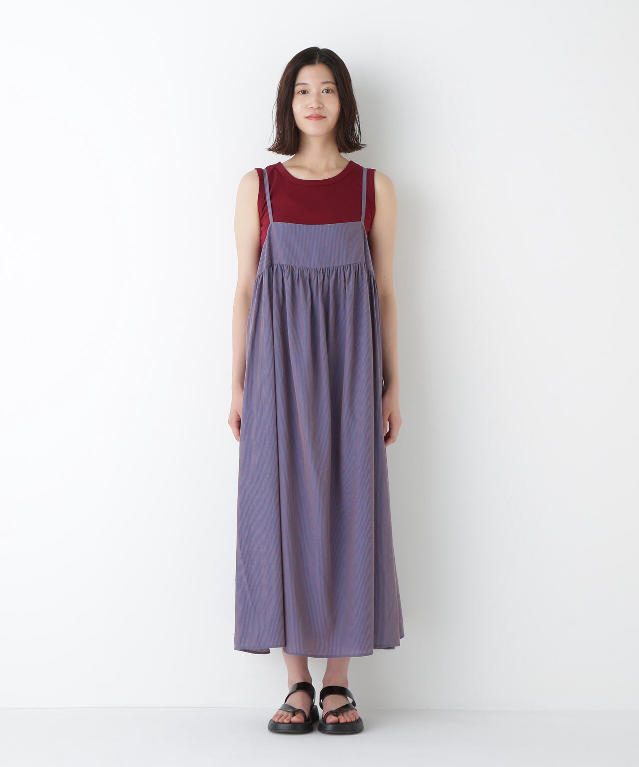 ストライプローンキャミソールワンピース