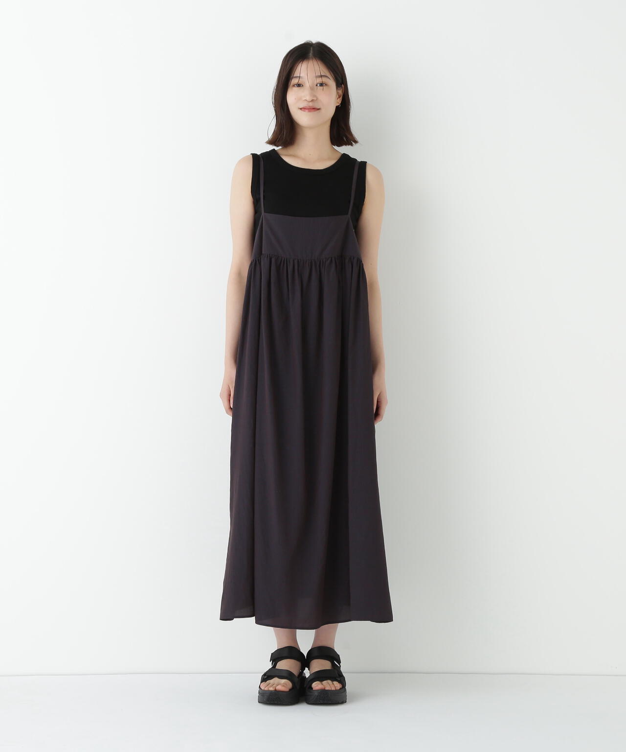 ストライプローンキャミソールワンピース