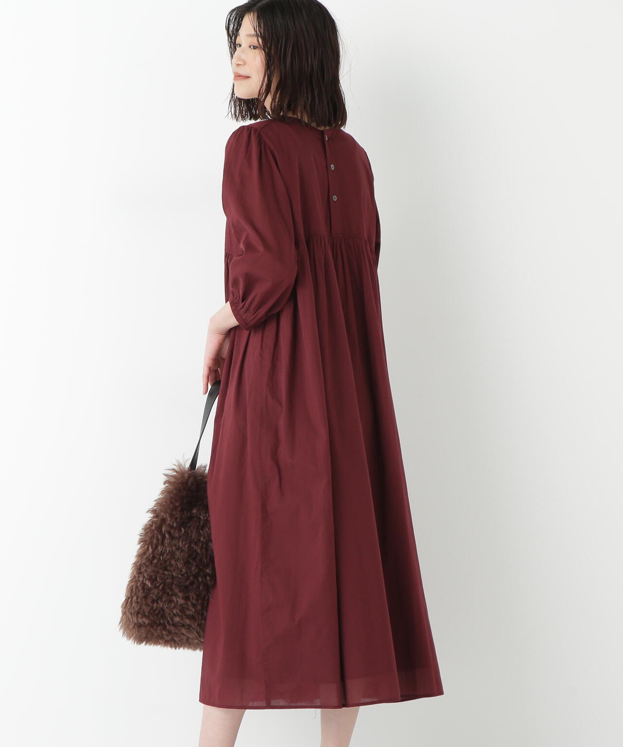 インドコットンボイルキルティングドッキングワンピース