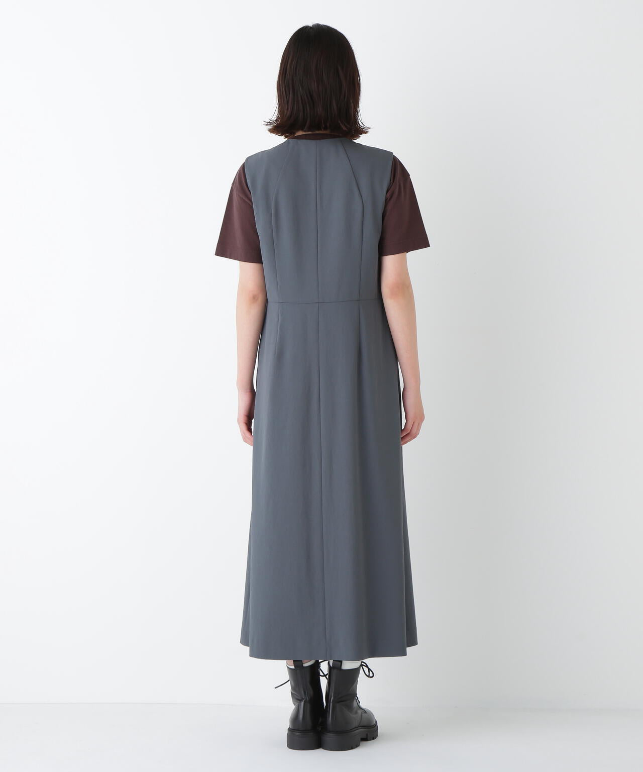 T/TAツイルラップ風ノースリーブワンピース