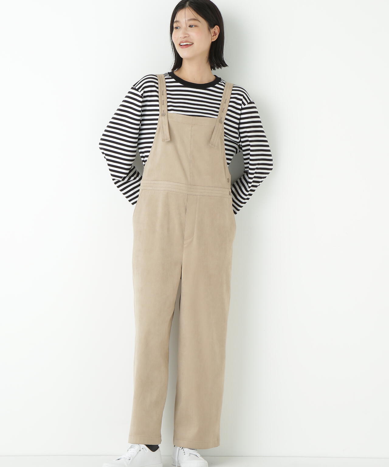 ストレッチスェードオーバーオール
