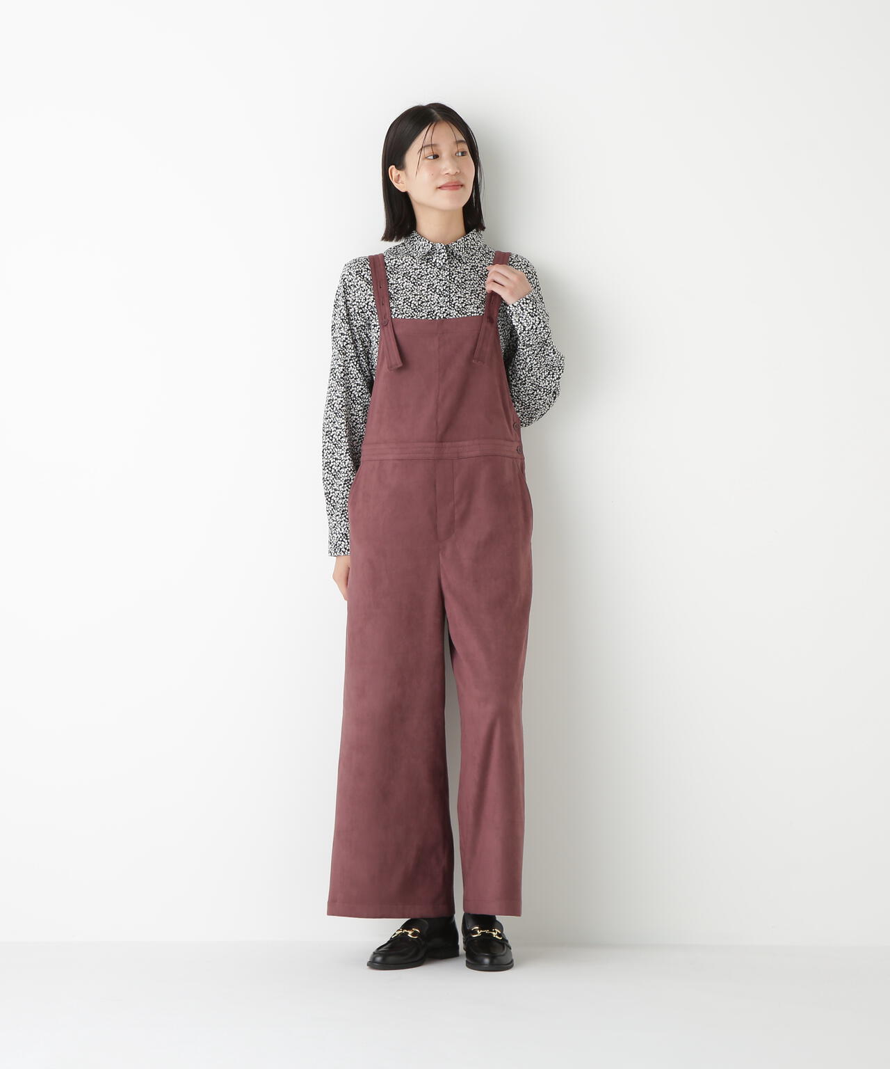 ストレッチスェードオーバーオール