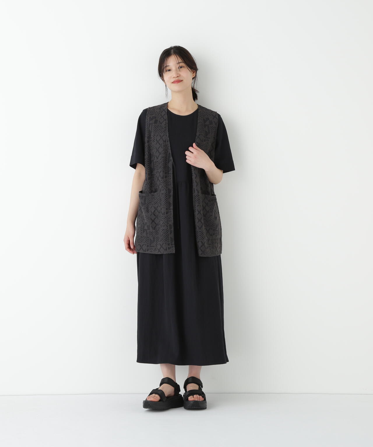 RNスムースギャザーAラインワンピース