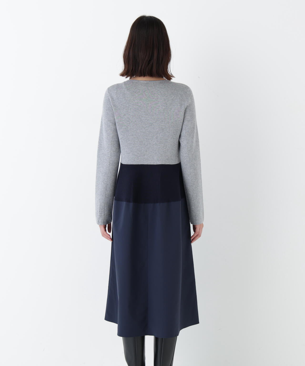 ≪洗える≫タフタドッキングニットワンピース