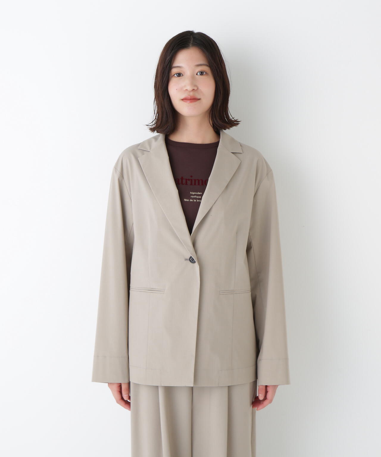 TR×TCポプリンストレッチボックステーラードジャケット