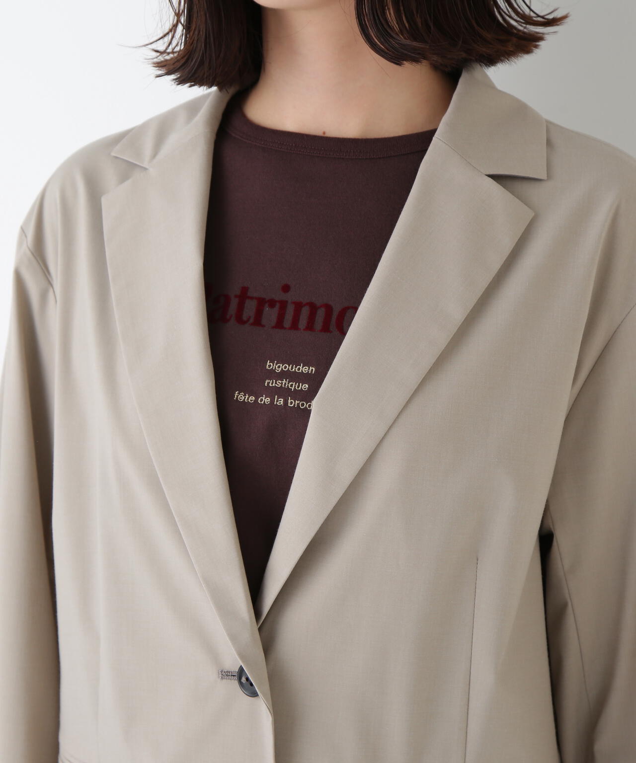 TR×TCポプリンストレッチボックステーラードジャケット