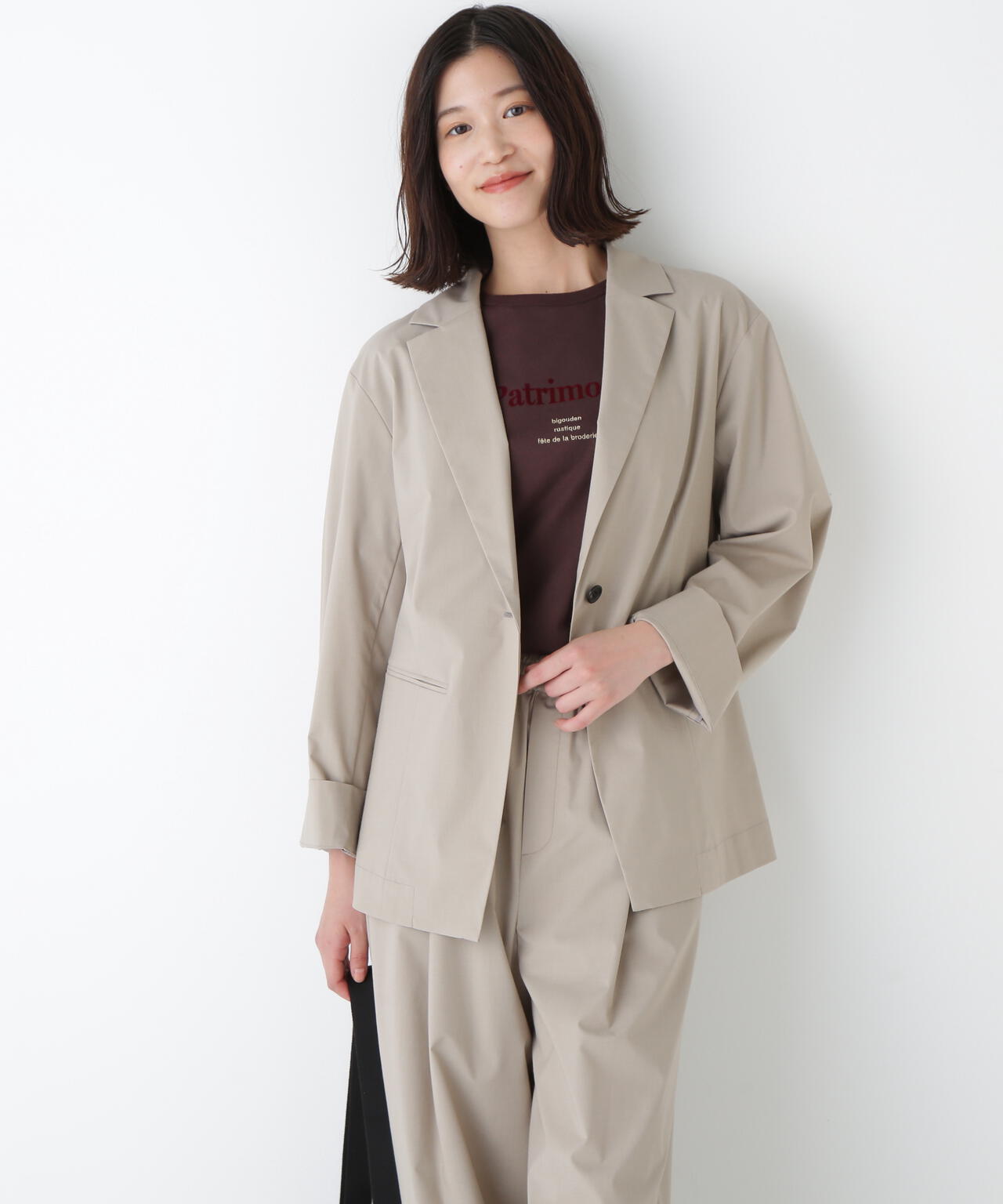 TR×TCポプリンストレッチボックステーラードジャケット