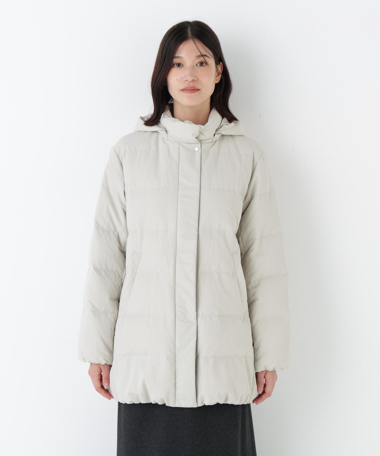 ≪フード取り外し可能≫フーディースタンドカラー2wayダウンコート