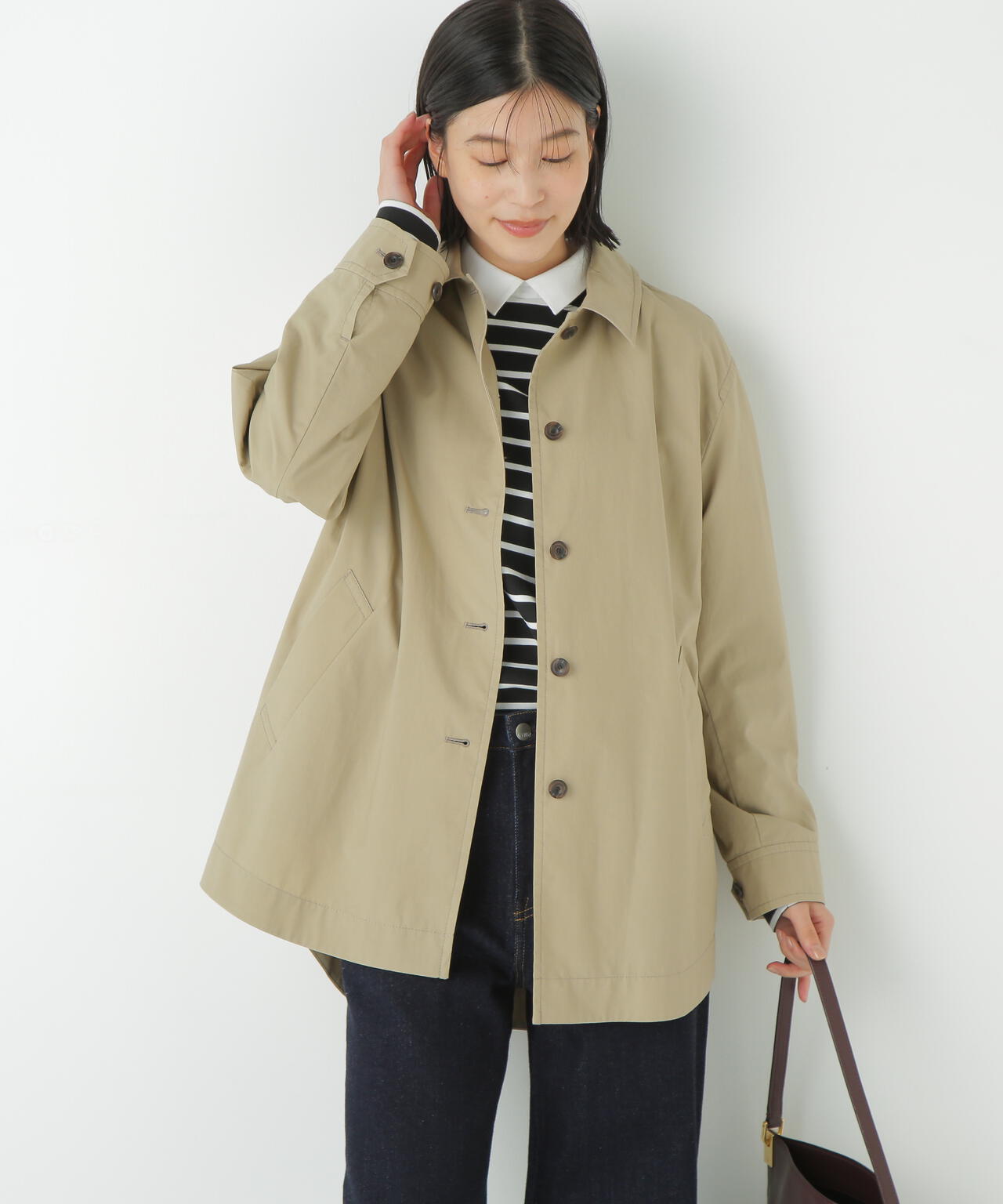ステンカラーシャツコート