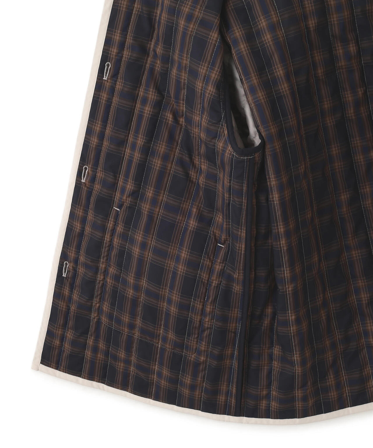 バーティカルキルティングノーカラージャケット