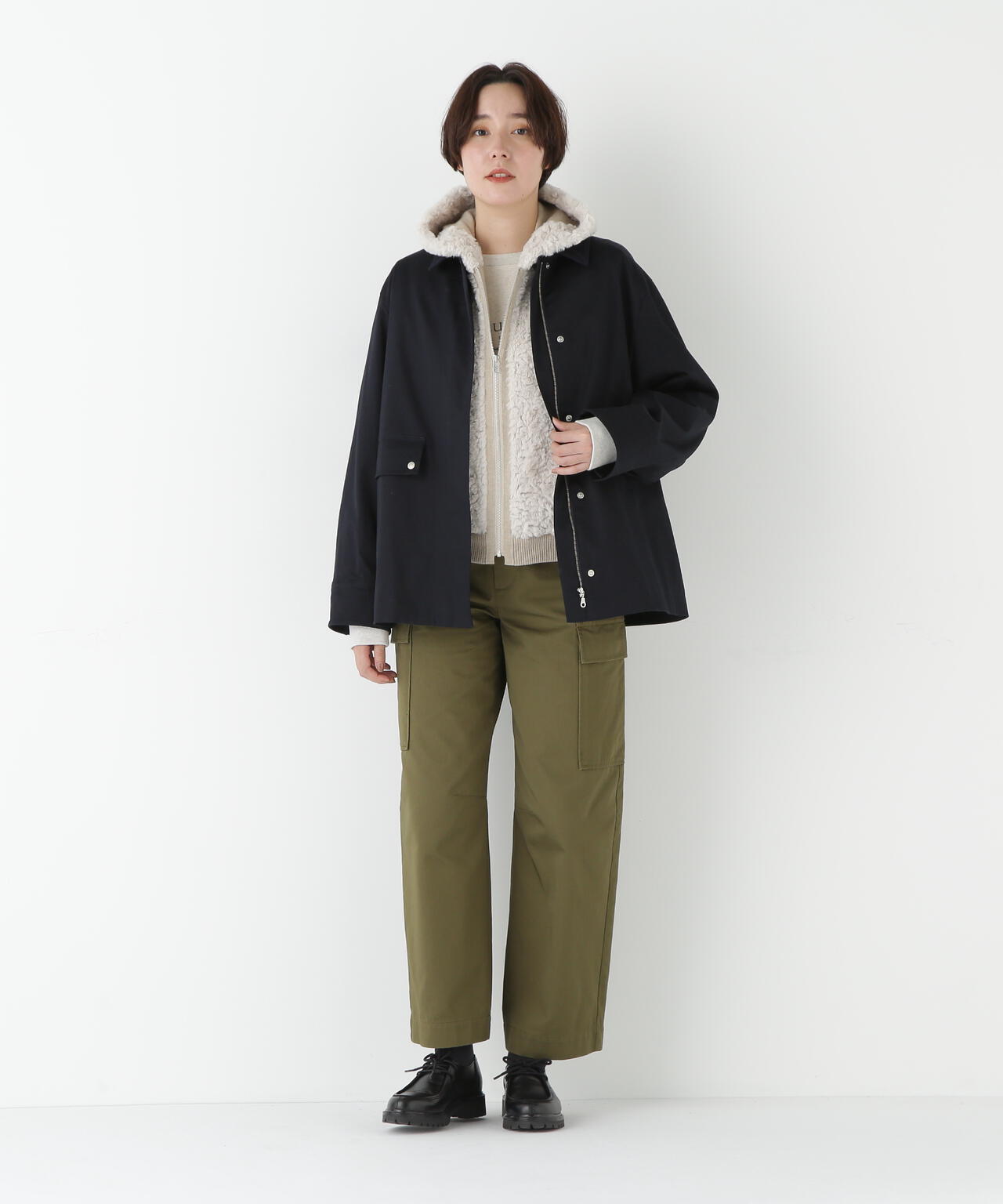 コットンツイルストレッチブルゾン