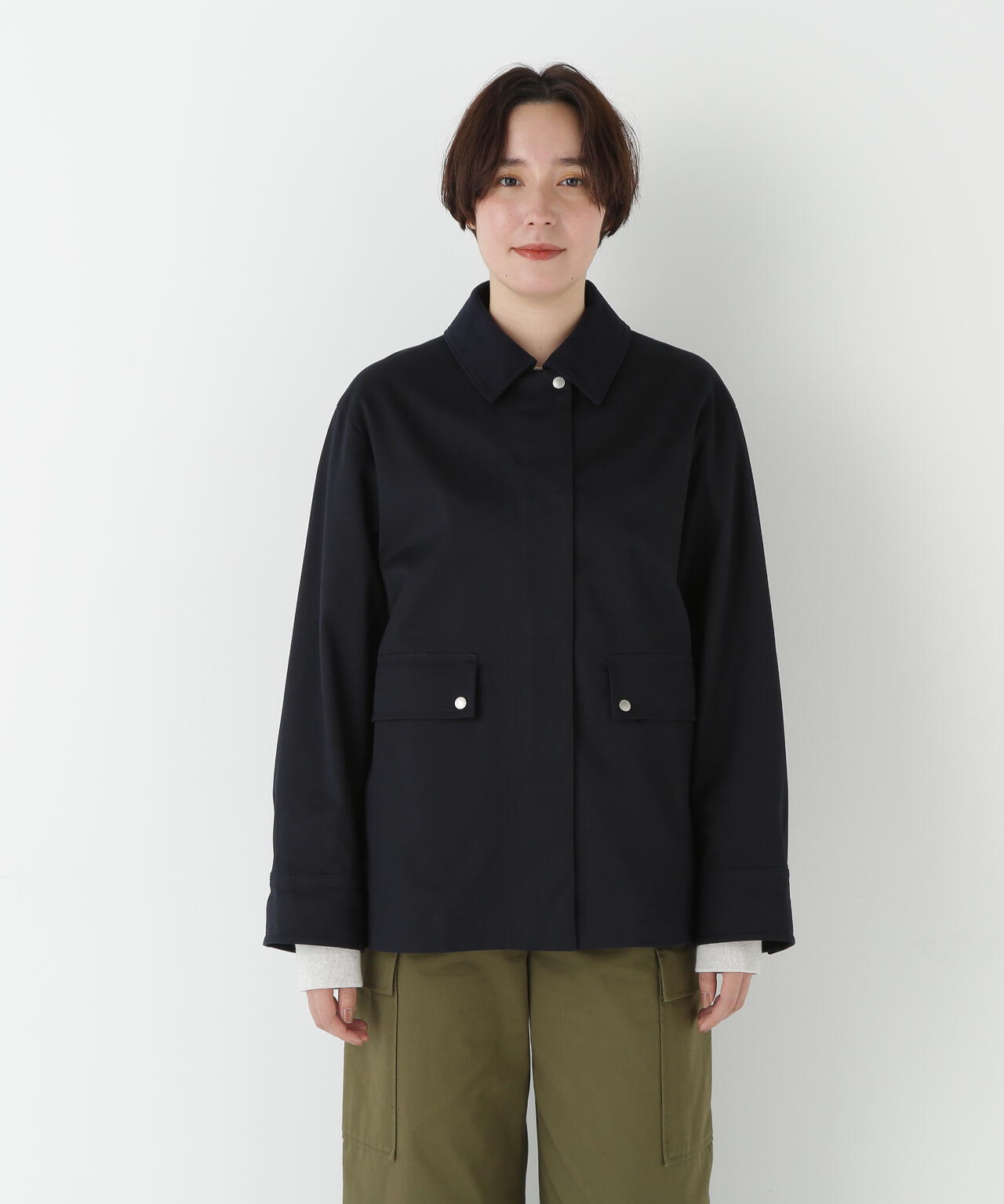 コットンツイルストレッチブルゾン