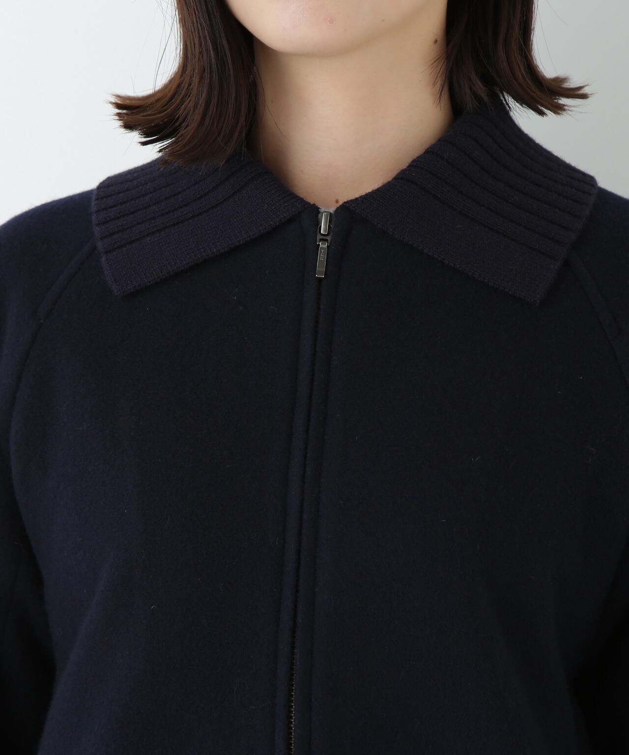 Wメルトンショートジップブルゾン