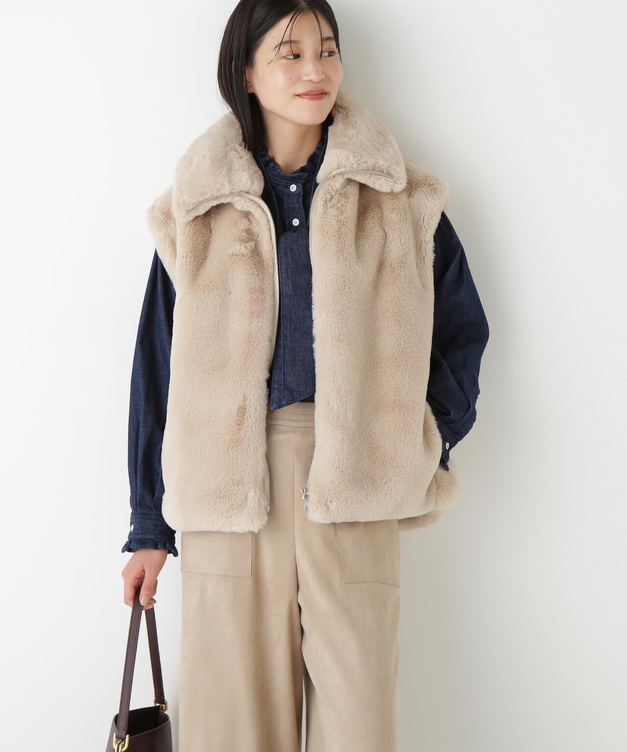 フェイクファーコクーンジレ