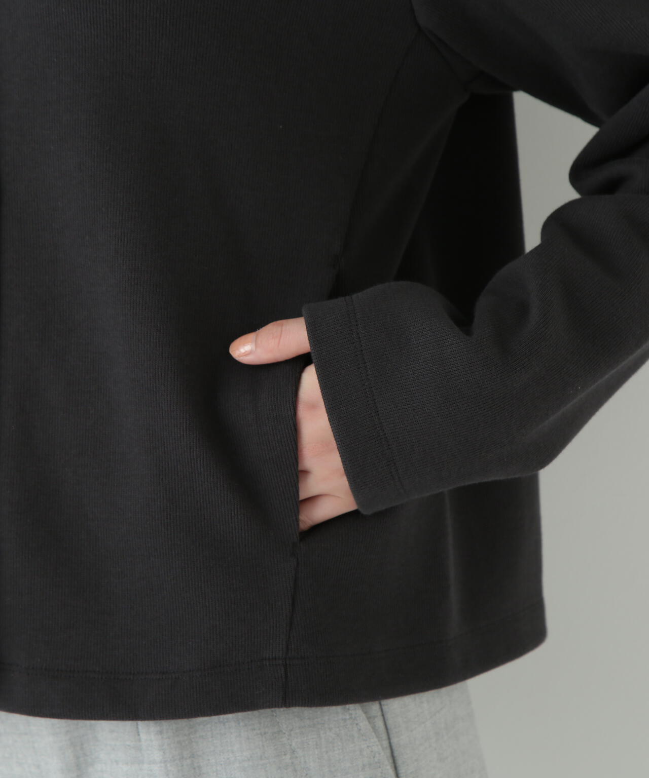 リブダンボールニットステンカラーカーディガン