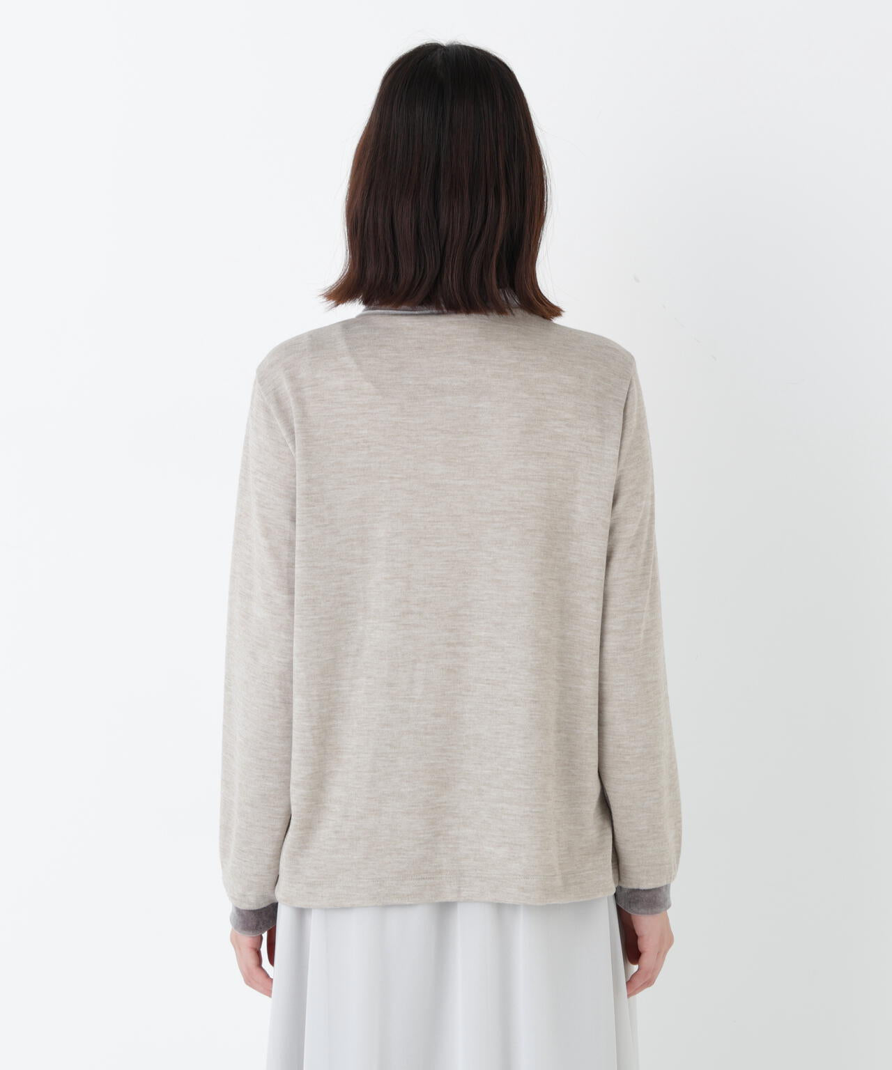 ベロア襟ドッキングプルオーバー